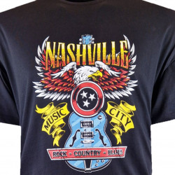 431 - Nashville Print Tee Black