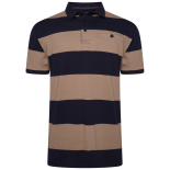 Striped Rugby Polo NAVY/TAUPE
