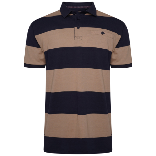 Striped Rugby Polo NAVY/TAUPE
