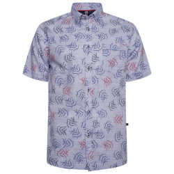 6341 - Leaf Pattern Shirt DENIM