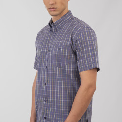 5078 Check Shirt 100% Cotton INDIGO WHITE 