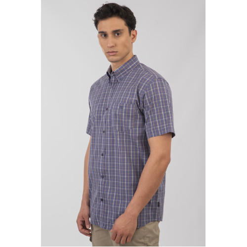 5078 Check Shirt 100% Cotton INDIGO WHITE 