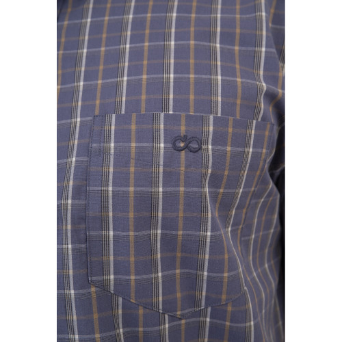 5078 Check Shirt 100% Cotton INDIGO WHITE 