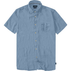 5192 Linen/cotton shirt in short Sleeves Sky Blue