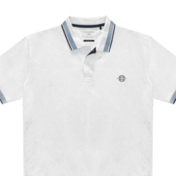 3077 Detailed Collar Polo Shirt WHITE 