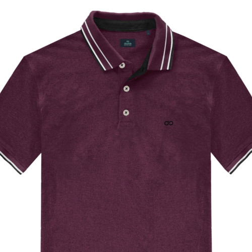 3035 Tipped Polo Shirt  RASPBERRY
