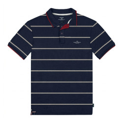 3088 Striped Polo Shirt NAVY TAUPE