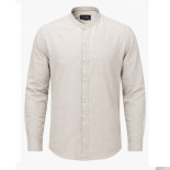 Chinese Collar Linen Blend Shirt