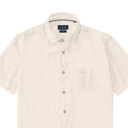 5192 Linen/cotton shirt in short Sleeves White