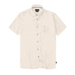 5192 Linen/cotton shirt in short Sleeves White