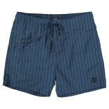 Stretchable All Over Print Swim Short Navy Blue