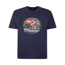435 - Vintage Motorbike Tee Blue