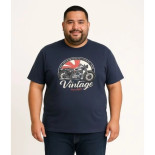 435 - Vintage Motorbike Tee Blue