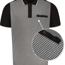 5518 Smart Mini Geo-Print Polo BLACK