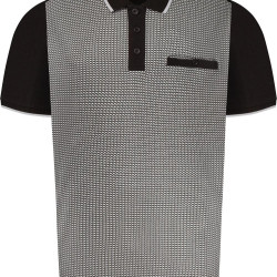 5518 Smart Mini Geo-Print Polo BLACK
