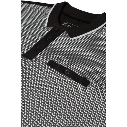 5518 Smart Mini Geo-Print Polo BLACK