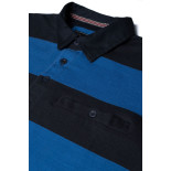 5523 Striped Rugby Polo NAVY/BLUE