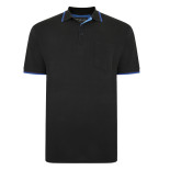 5400 - Plain Polo Shirt with tipping Black