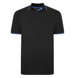 5400 - Plain Polo Shirt with tipping Black