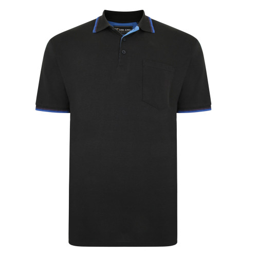 5400 - Plain Polo Shirt with tipping Black