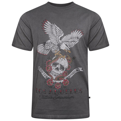 5775 Skull And Eagle Tee WASHED BLACK