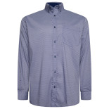 P049 Premium L/S Diamond Geo Print Shirt INDIGO