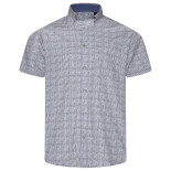 P056 Premium Geo Print Shirt BLUE