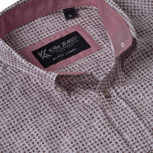 P056 Premium Geo Print Shirt FIG