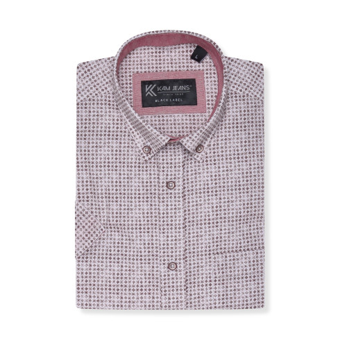 P056 Premium Geo Print Shirt FIG