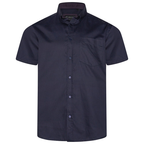 P057 Premium Geo Print Shirt NAVY