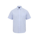 51108 NORTH Striped Linen/Cotton Shirt Light Blue