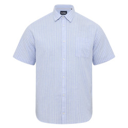 51108 NORTH Striped Linen/Cotton Shirt Light Blue
