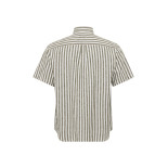 51308 NORTH Striped Linen/Cotton Shirt Green