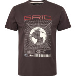 53333 North Grid Printed T.Shirt Brown