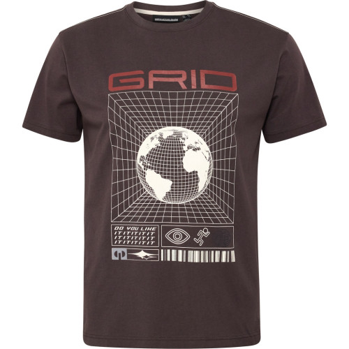53333 North Grid Printed T.Shirt Brown