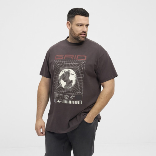 53333 North Grid Printed T.Shirt Brown