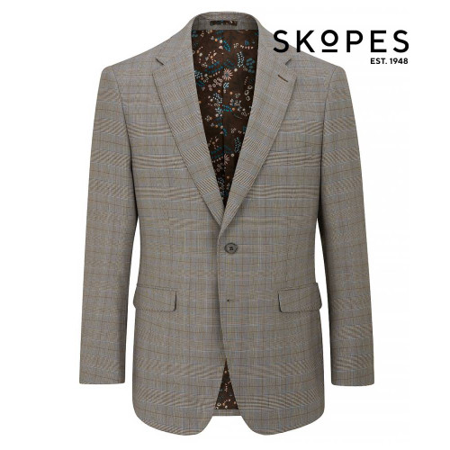 MARON - Skopes Blazer Fine Check Stone/Blue