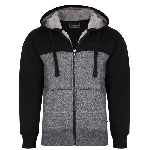 KBS7053 Sherpa lined hoody GREY-BLACK