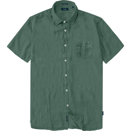S/S Linen Mix Shirt FOREST GREEN