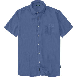 S/S Linen Mix Shirt STONE BLUE