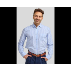 BLUE CADET STRIPE COTTON SHIRT