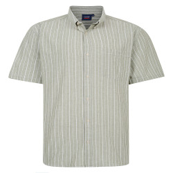 SH407 Short Sleeve Stripe Shirt Sage/Ecru