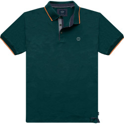 P296 Detailed Polo shirt  Hunter Green