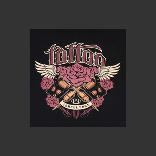 Tattoo print Tee Black