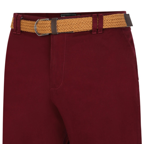 Belted chino shorts burgundy