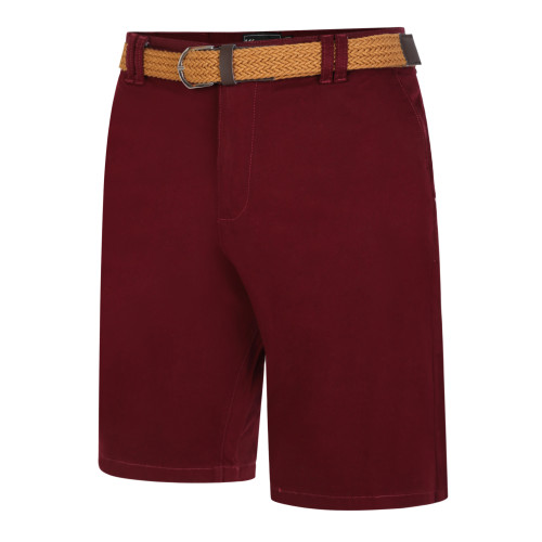 Belted chino shorts burgundy