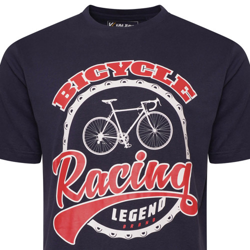 Motorcycle/Cycle Print Tee Navy