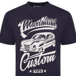 Customs Print Tee Navy