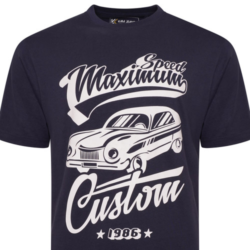 Customs Print Tee Navy