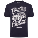 Customs Print Tee Navy